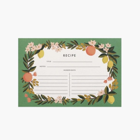NWT Rifle Paper Co. Recipe Cards - Citrus Floral - Picture 2 of 6